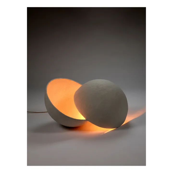 Lámpara Earth redonda de papel maché | Blanco- Imagen del producto n°1