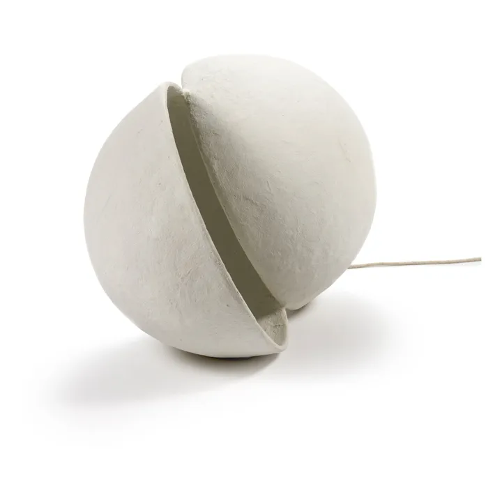 Lámpara Earth redonda de papel maché | Blanco- Imagen del producto n°2