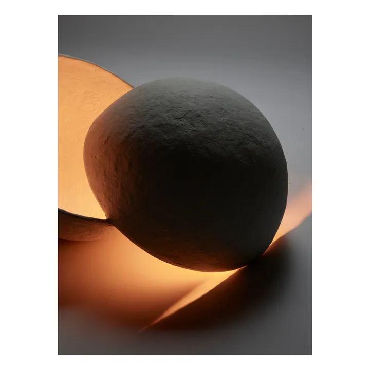 Lámpara Earth redonda de papel maché | Blanco- Imagen del producto n°5