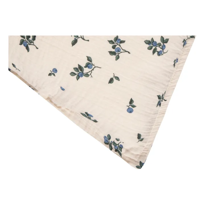 Taie d'oreiller Blueberry en mousseline de coton | Ivoire- Image produit n°2