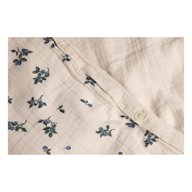 Blueberry Cotton Muslin Bedding Set | Ivory