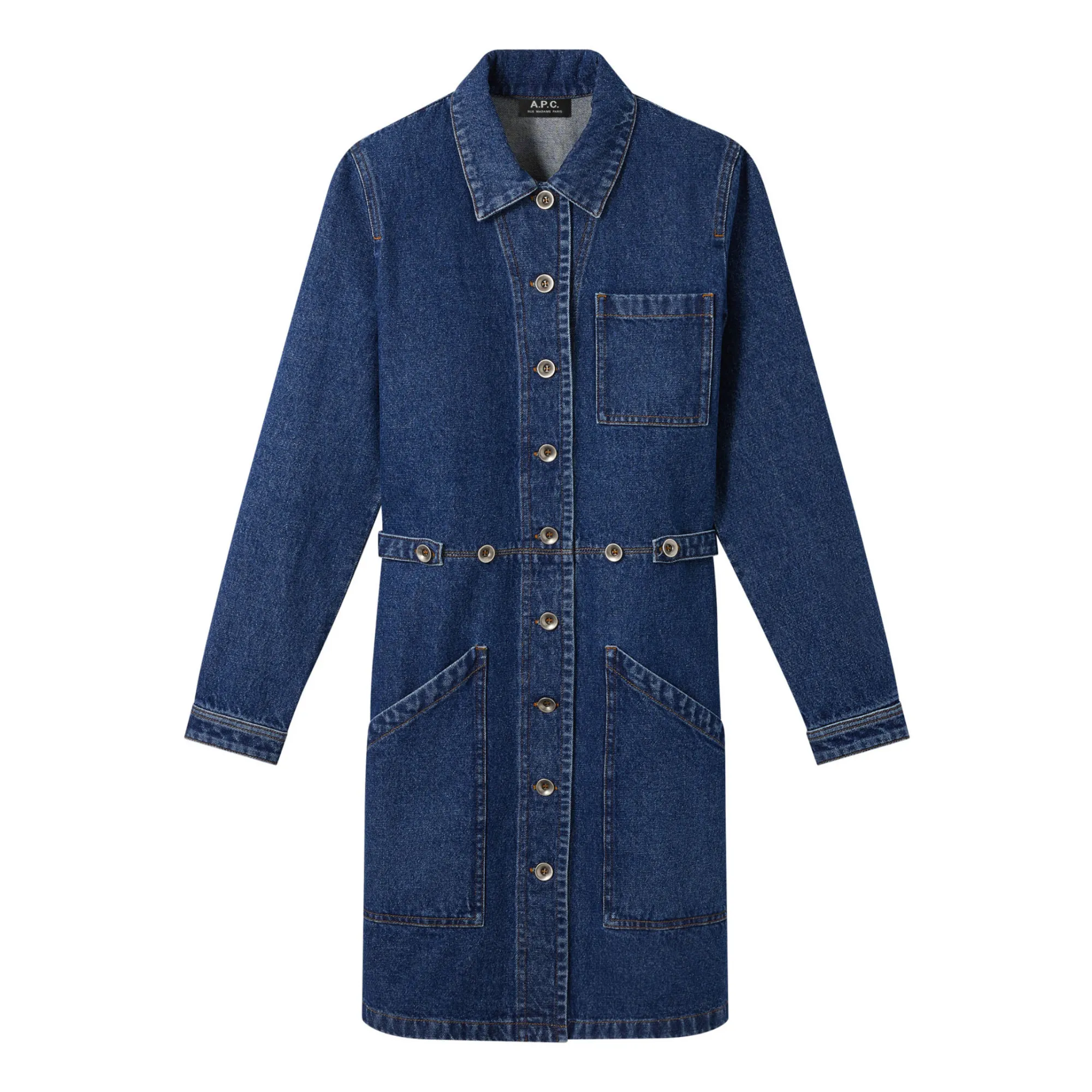 A.P.C. - Spring Recycled Cotton Denim Dress - Blue | Smallable