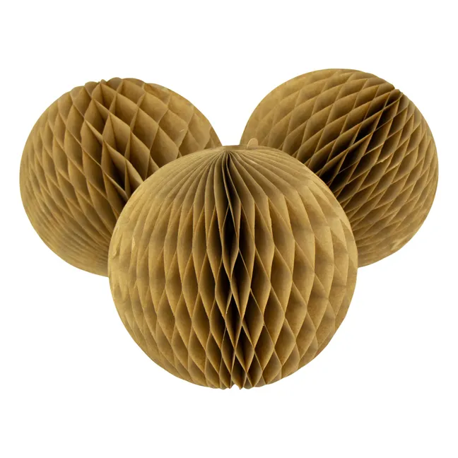 Bola decorativa de papel FSC - Set de 3 | Avellana