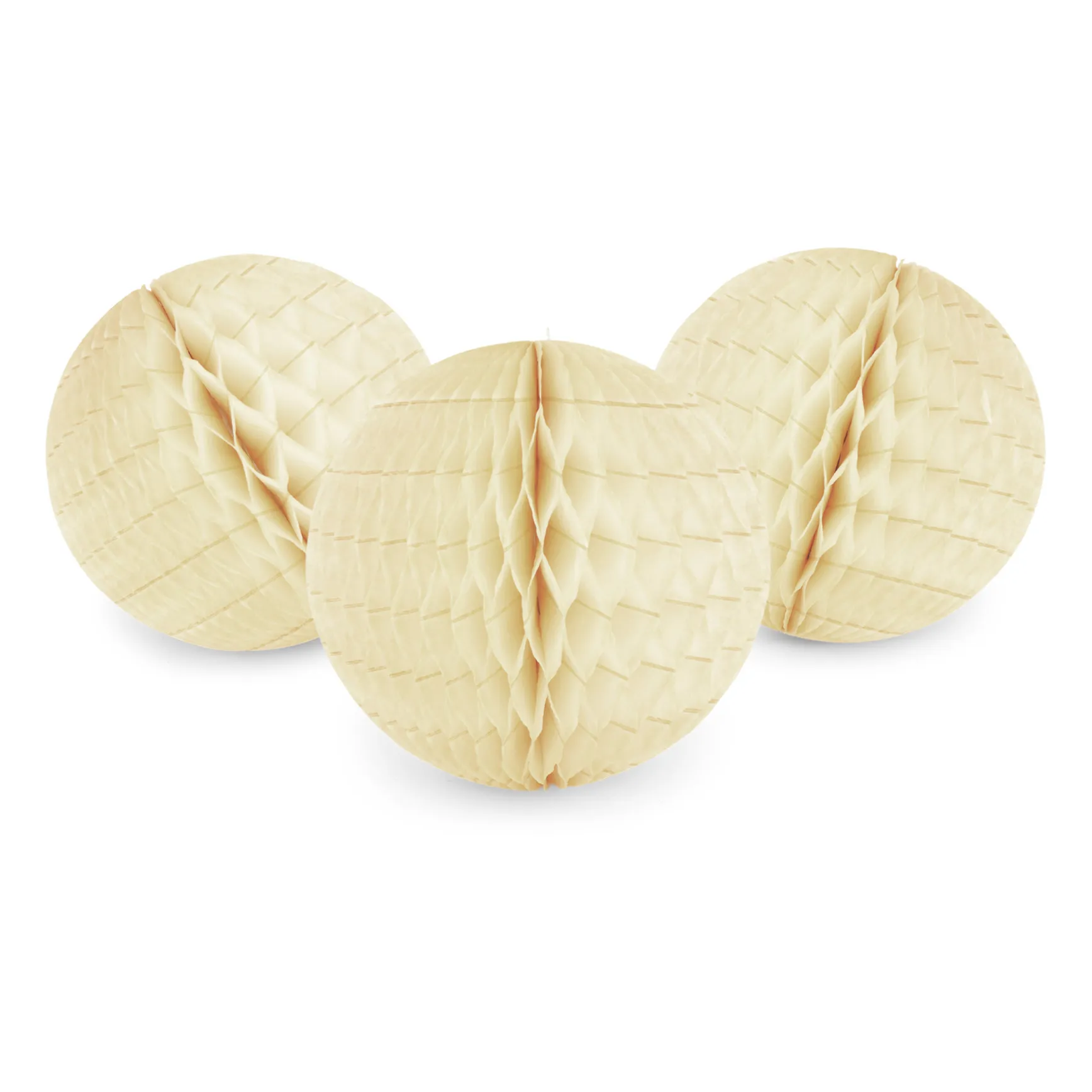 Paper Dreams Cream Decorative Fsc Paper Balls - Set Of 3