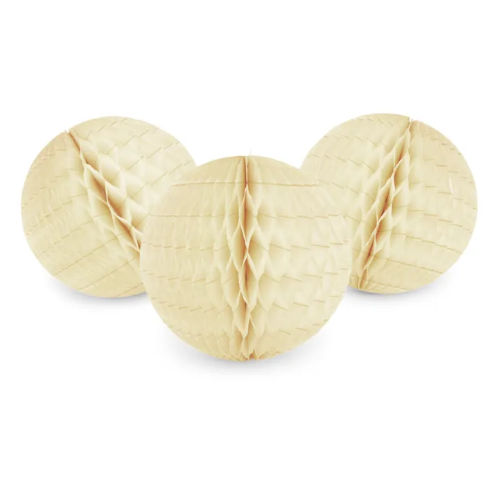 Bola decorativa de papel FSC - Set de 3 | Crema- Imagen del producto n°0