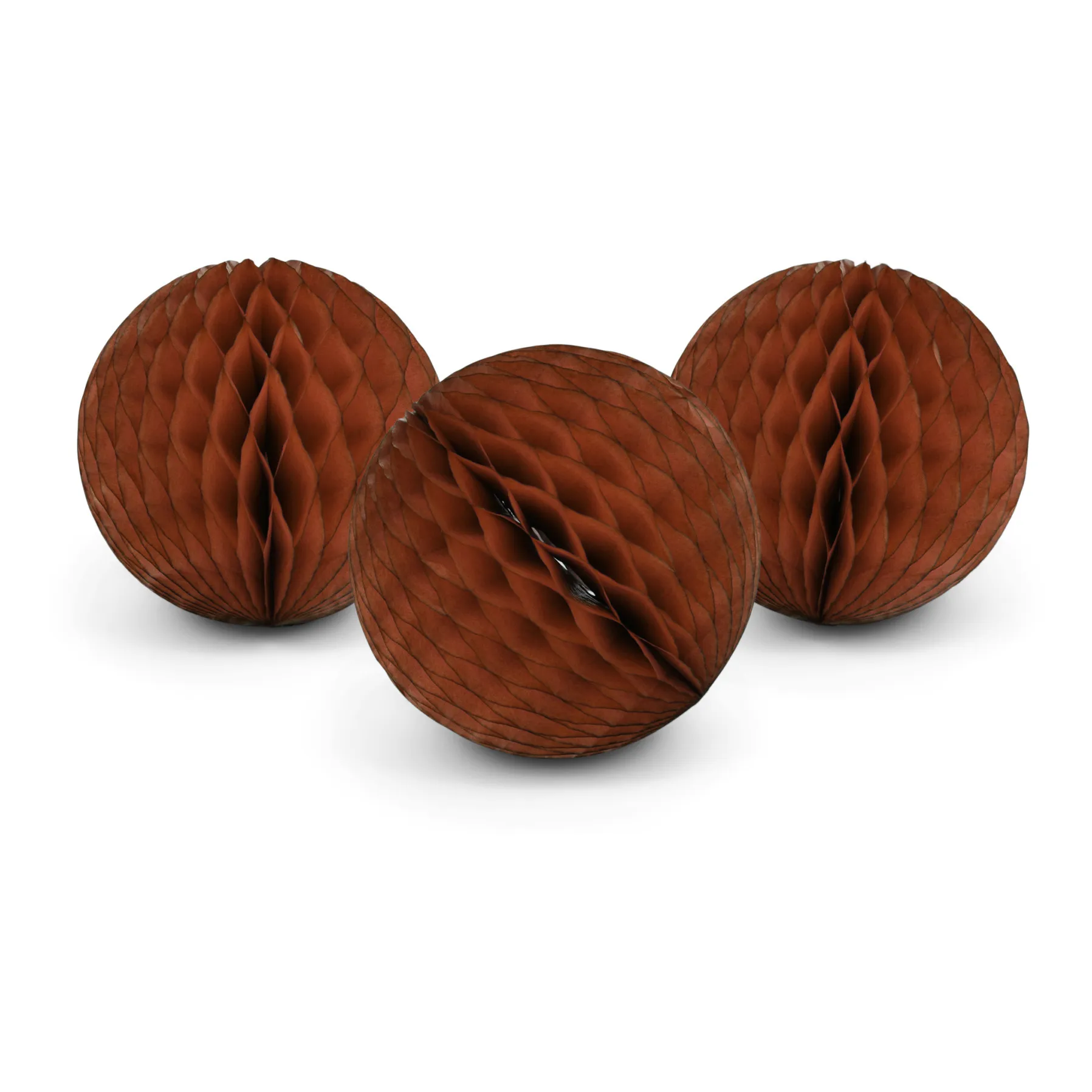 Paper Dreams Brown Decorative Ball Made From Fsc-Certified Paper - Set Of 3