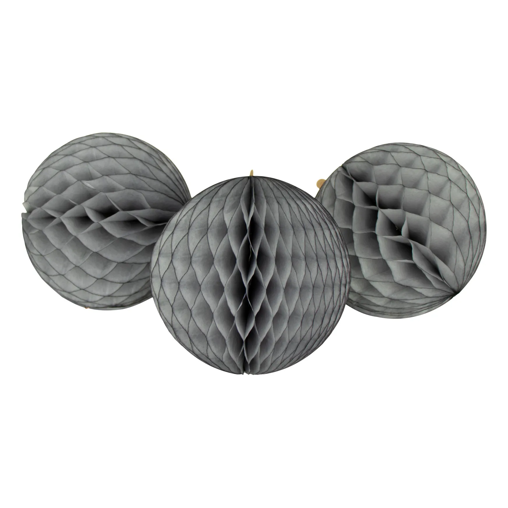 Paper Dreams Grey Decorative Fsc Paper Balls - Set Of 3