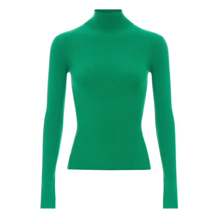Harri Ribbed Merino Wool Jumper | Green- Product image n°0