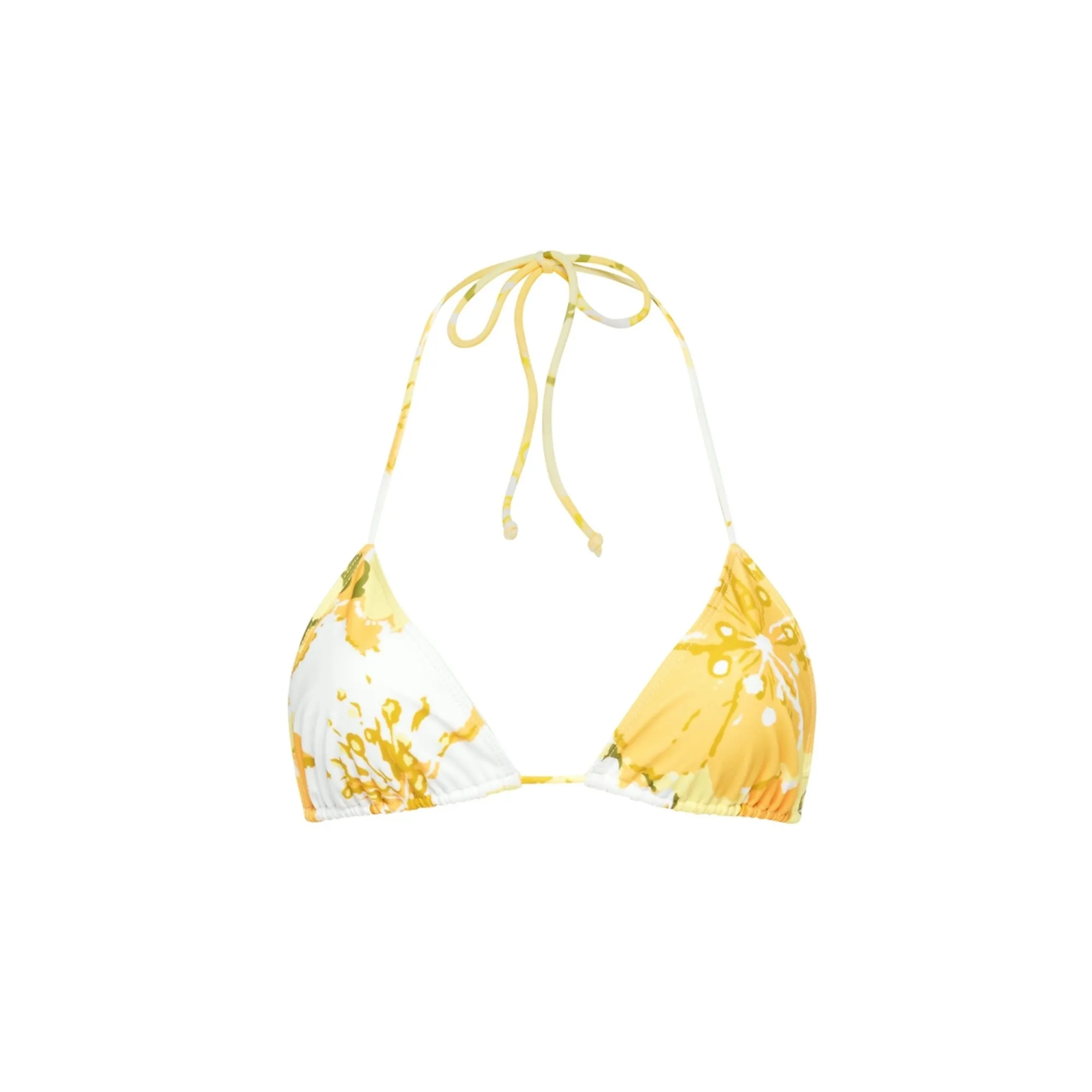 Faithfull The Brand Yellow Sundar Floral Print Bikini Top