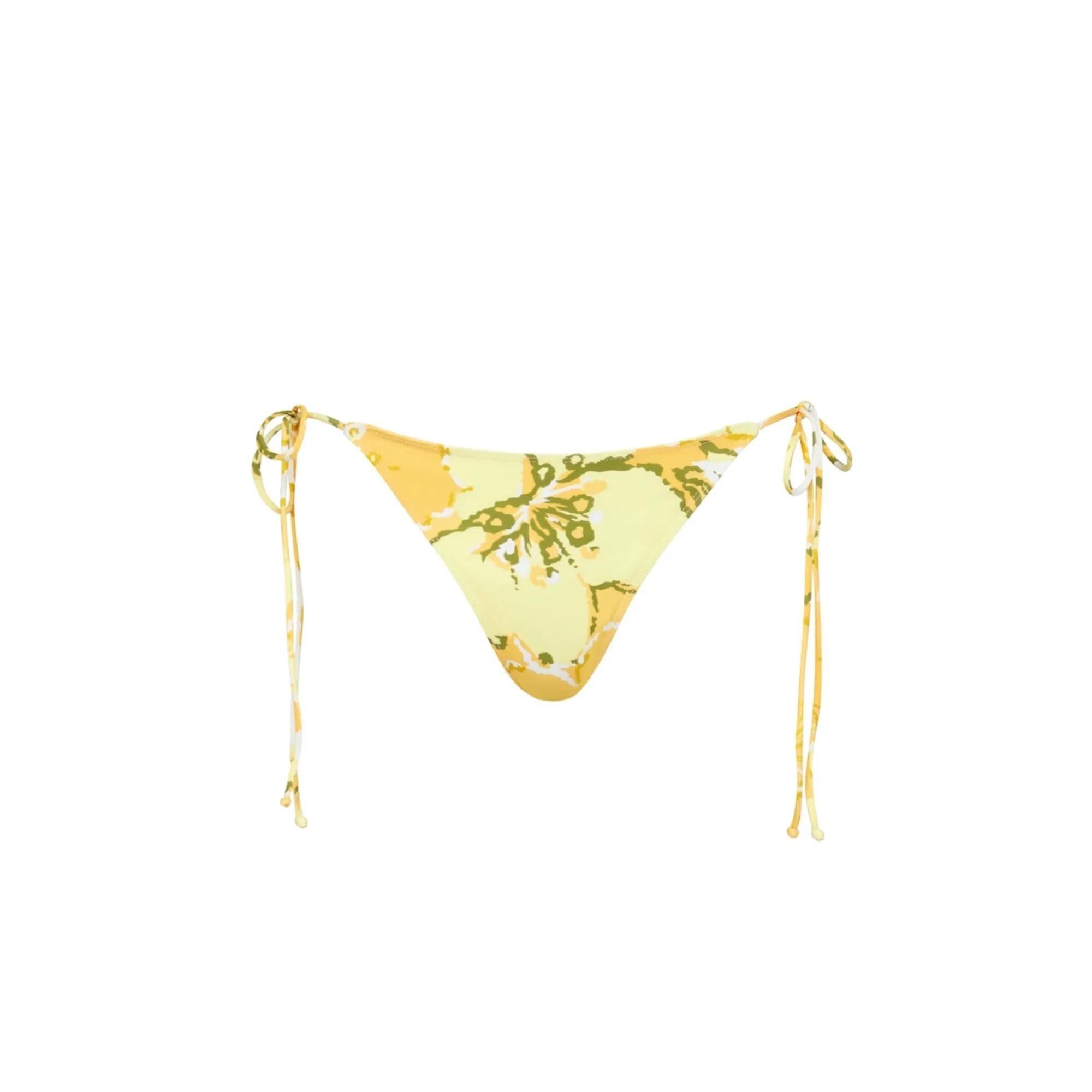 Faithfull The Brand Yellow Nomi Floral Print Bikini Bottoms