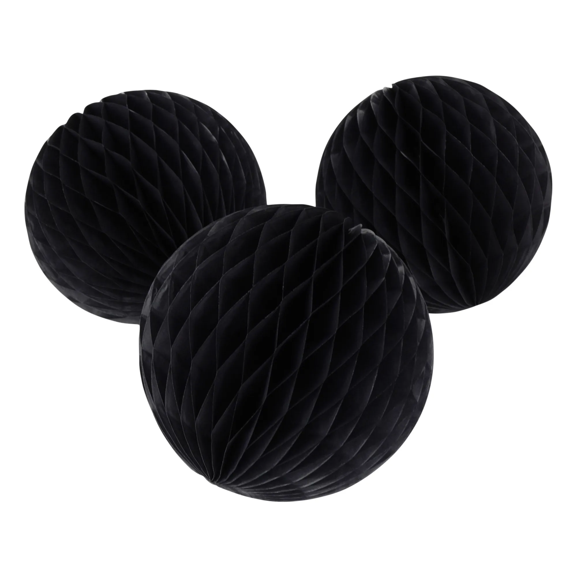 Paper Dreams Black Decorative Fsc Paper Balls - Set Of 3