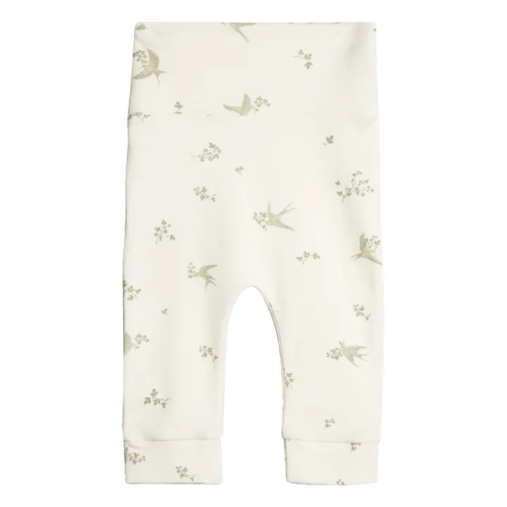 Swallows Cotton Jersey Leggings | Pale green- Product image n°0