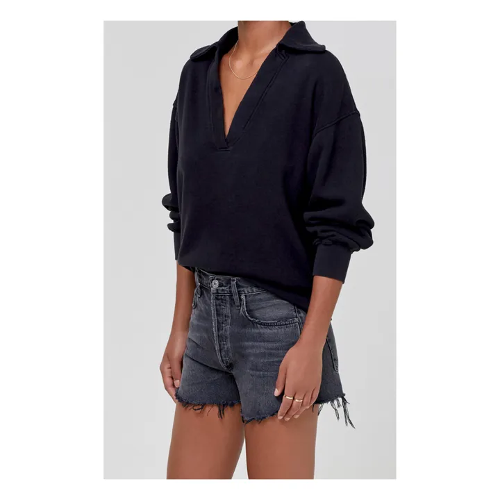 Rosalia Polo Sweatshirt | Black- Product image n°2