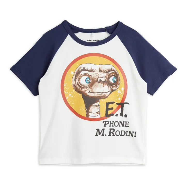 Camiseta de algodón orgánico Mini Rodini x Capsule E.T | Blanco- Imagen del producto n°0