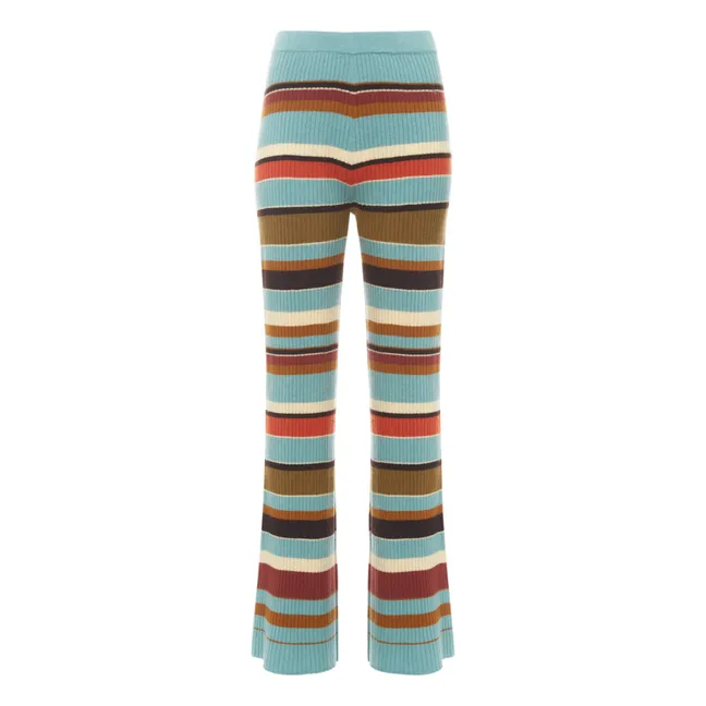 Leggings de canalé a rayas Rochelle | Azul Claro