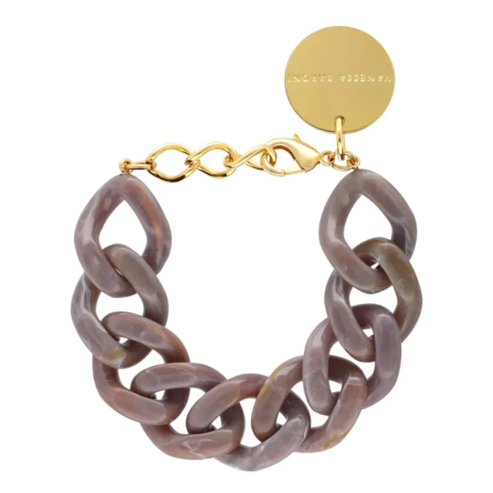 Flat Chain Bracelet | Taupe brown- Product image n°0