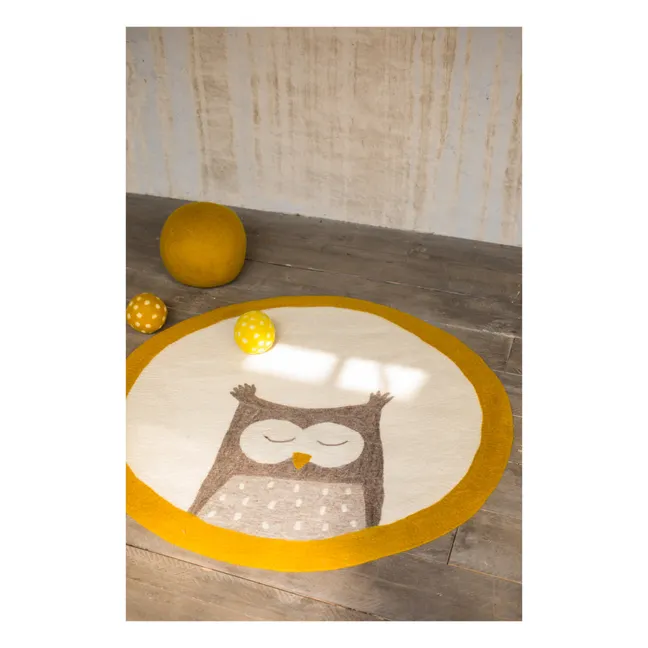 Tappetto, modello: Pasu Owly, in feltro | Ocra