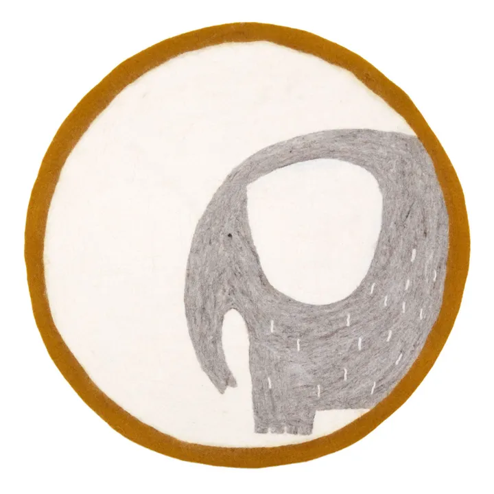 Tappeto, modello Pasu Elephant, in feltro | Ocra- Immagine del prodotto n°0