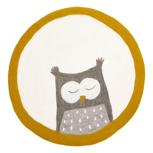 Tappetto, modello: Pasu Owly, in feltro | Ocra