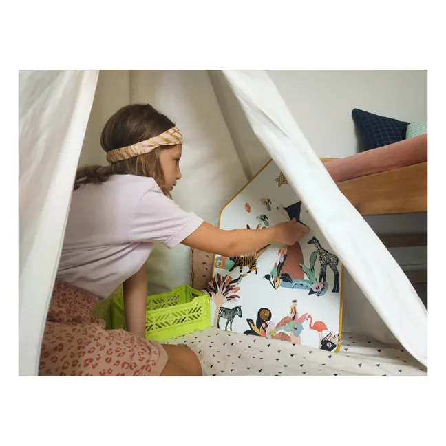 Coffret Ardoise Little Cabane et ses magnets Animaux d’Afrique Safari - Ma Cabane à Rêves x Smallable