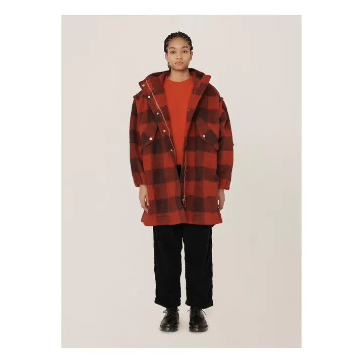 Parka Hunter a quadri in lana | Rosso- Immagine del prodotto n°2