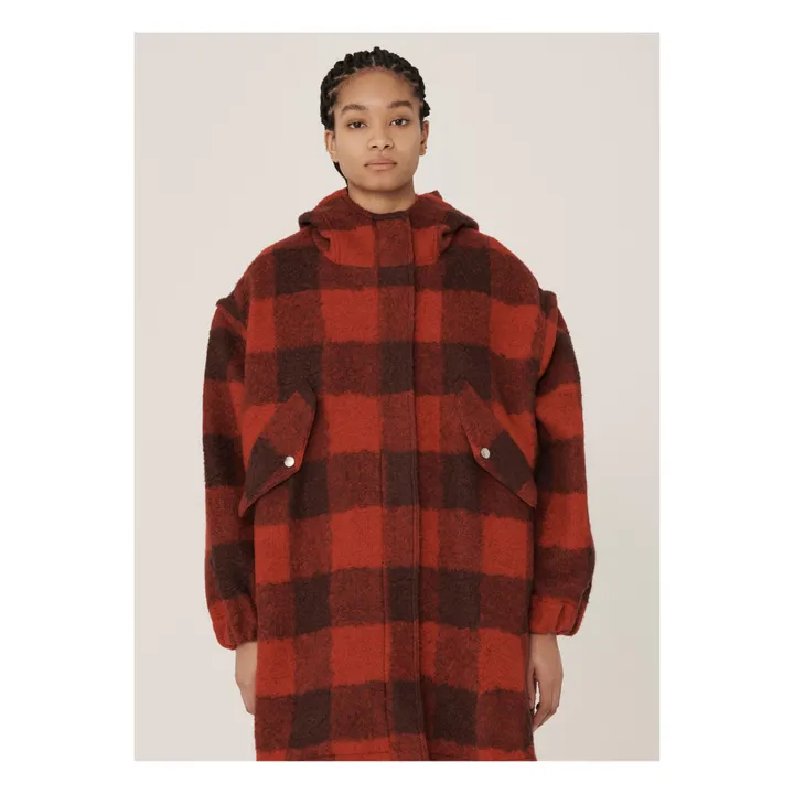 Parka Hunter a quadri in lana | Rosso- Immagine del prodotto n°4