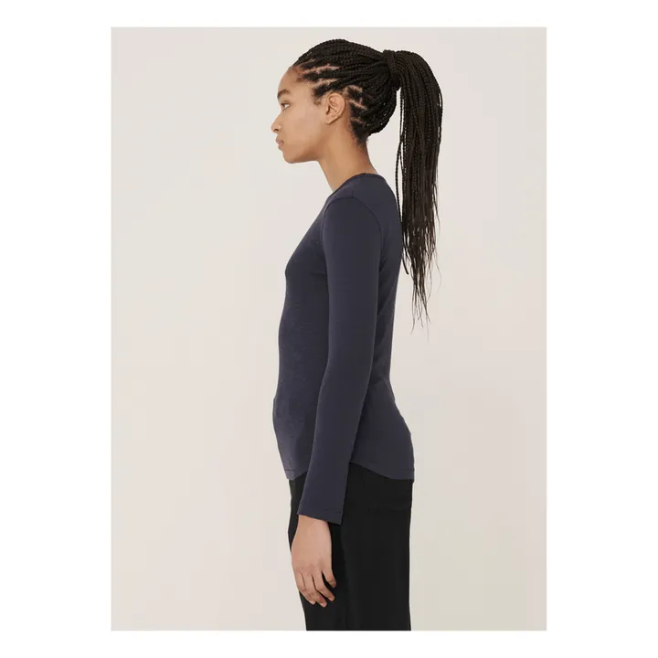 Charlotte Long-sleeved T-shirt | Navy blue- Product image n°3