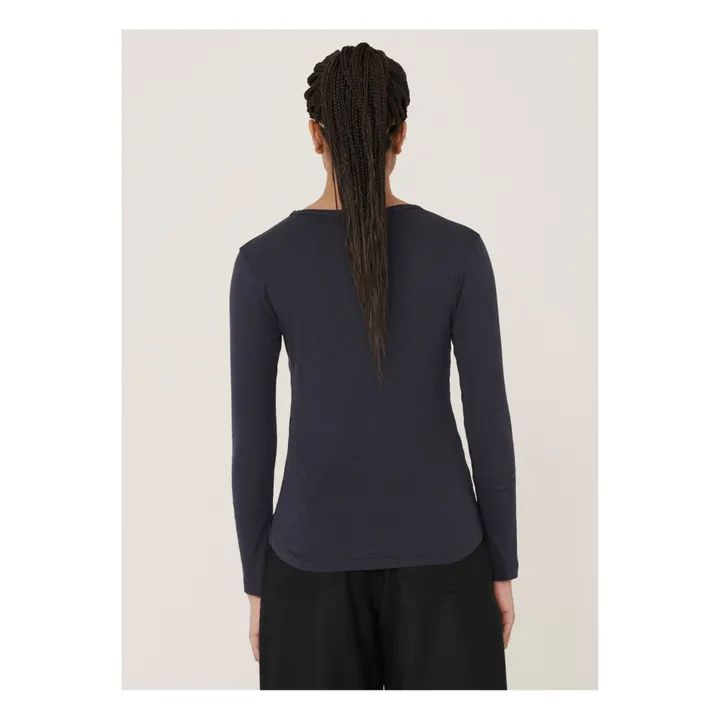 Charlotte Long-sleeved T-shirt | Navy blue- Product image n°4