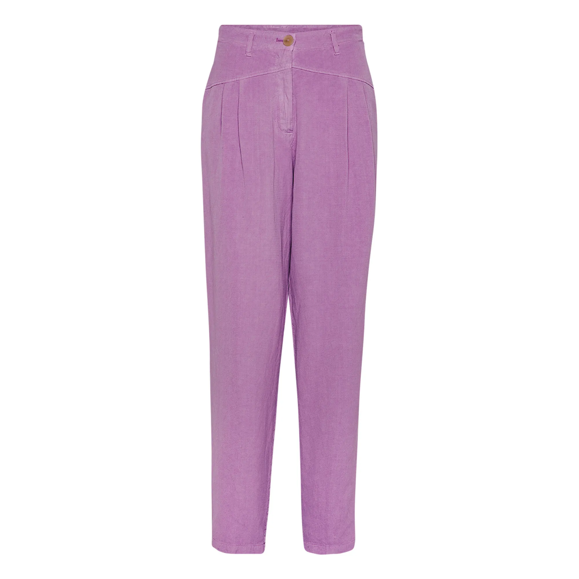Forte Forte Mauve Linen Blend Crepe Pleated Trousers