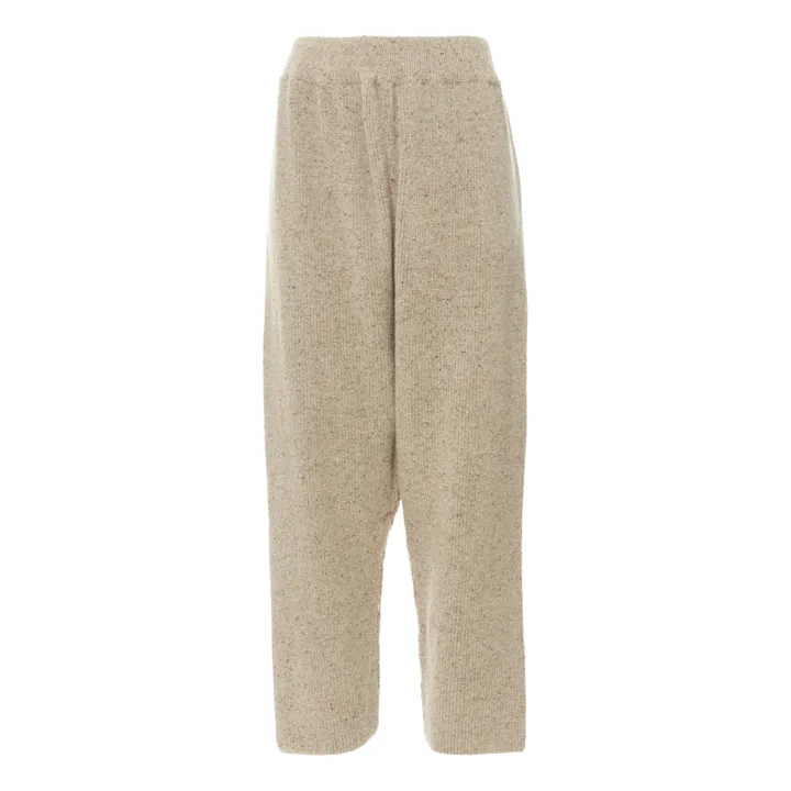 Wool and Silk Knit Trousers | Taupe brown- Product image n°0