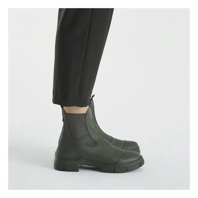 Chelsea Boots Basses Gomme Recyclée | Vert kaki