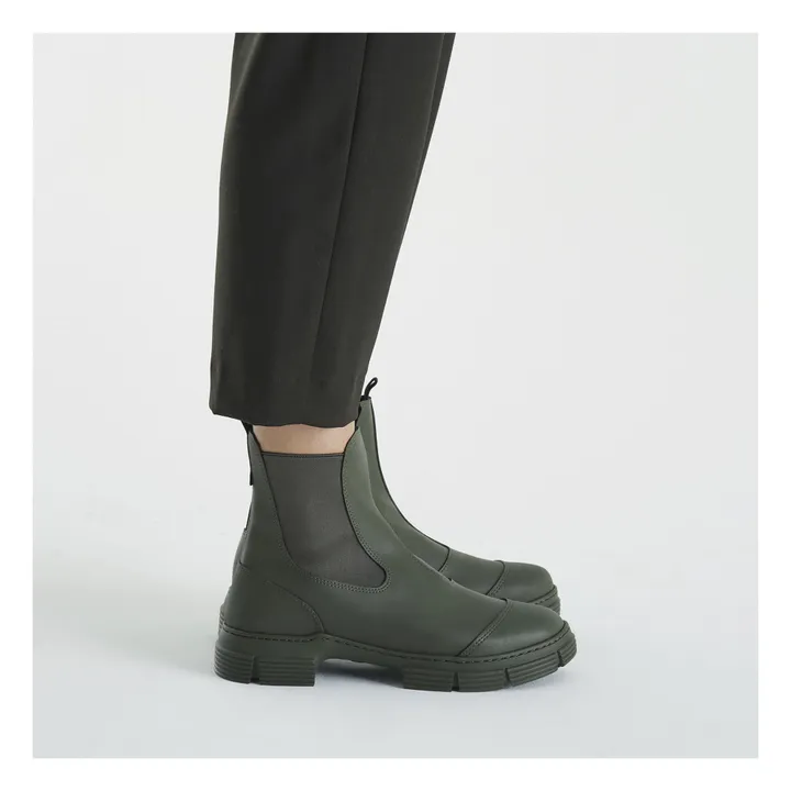 Chelsea Boots Basses Gomme Recyclée | Vert kaki- Image produit n°1