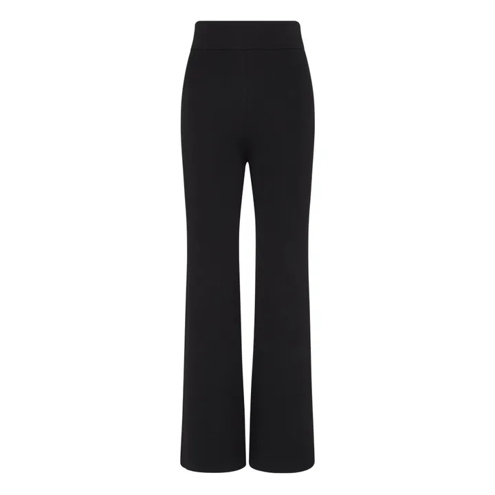 Ribbed Tencel Knit Trousers | Black- Product image n°0