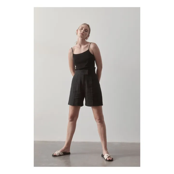 Shorts Lola aus Leinen | Schwarz- Produktbild Nr. 1