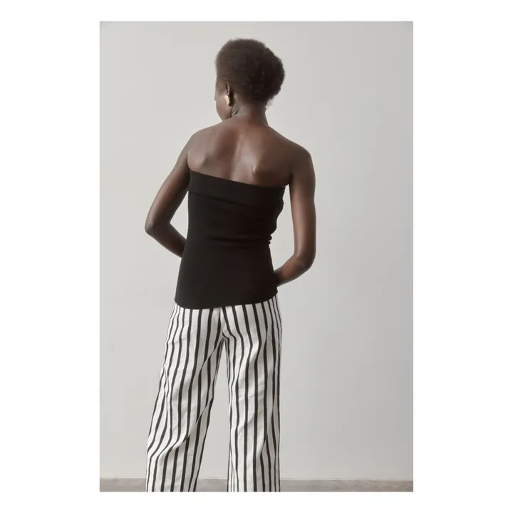 Pantalon Amo Lin Rayures | Ivoire- Image produit n°4