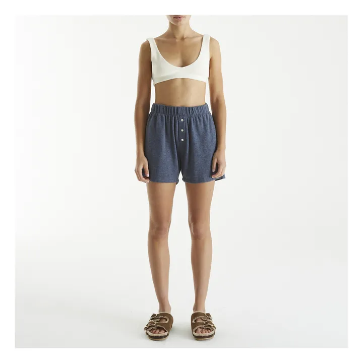 Henley Sweater Shorts | Navy blue- Product image n°1