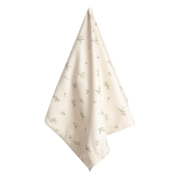 Cotton Jersey Cover Swallows | Pale green- Product image n°1