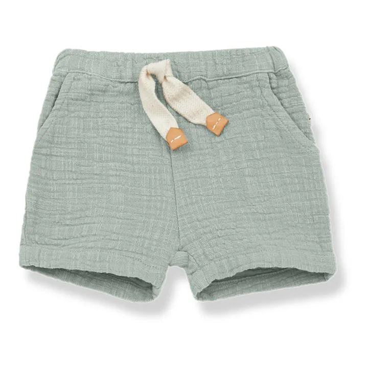Angel Double Cotton Muslin Shorts | Green water- Product image n°0