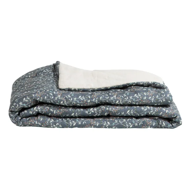 Bettdecke aus vorgewaschenem Leinen | Navy