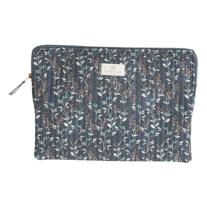 Cotton Print Laptop Sleeve | Navy blue- Product image n°0