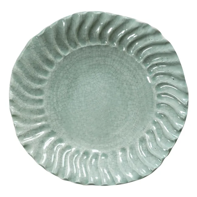 Teller aus Keramik Dashi  | Seladon blau