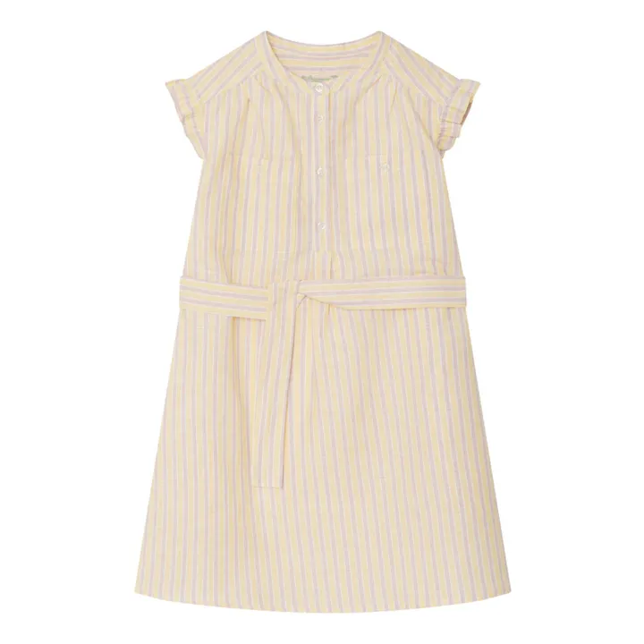 Aude Linen and Cotton Dress | Yellow- Product image n°0