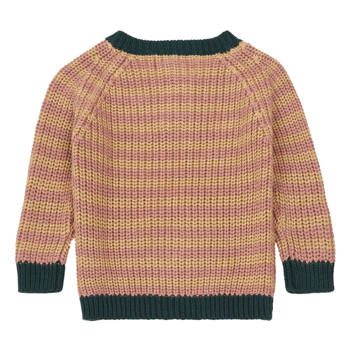 Gestreifter Pullover aus Wolle und Baumwolle | Rosa- Produktbild Nr. 1