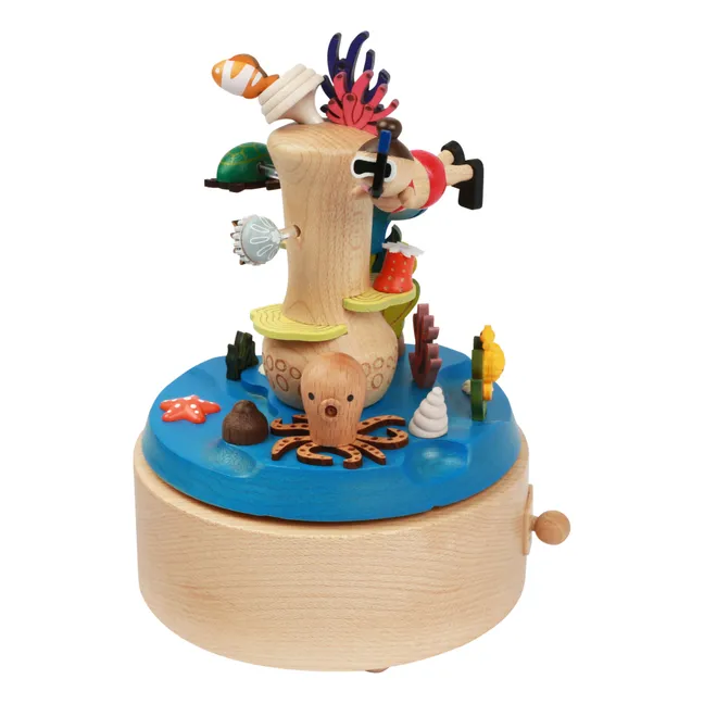 Boite à musique en bois Plongeur