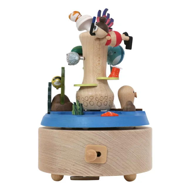 Caja de música de madera Buzo