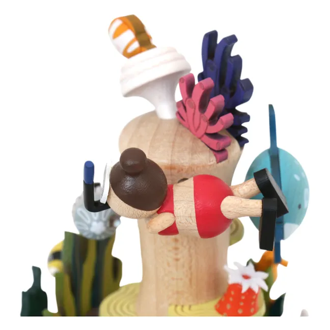 Caja de música de madera Buzo