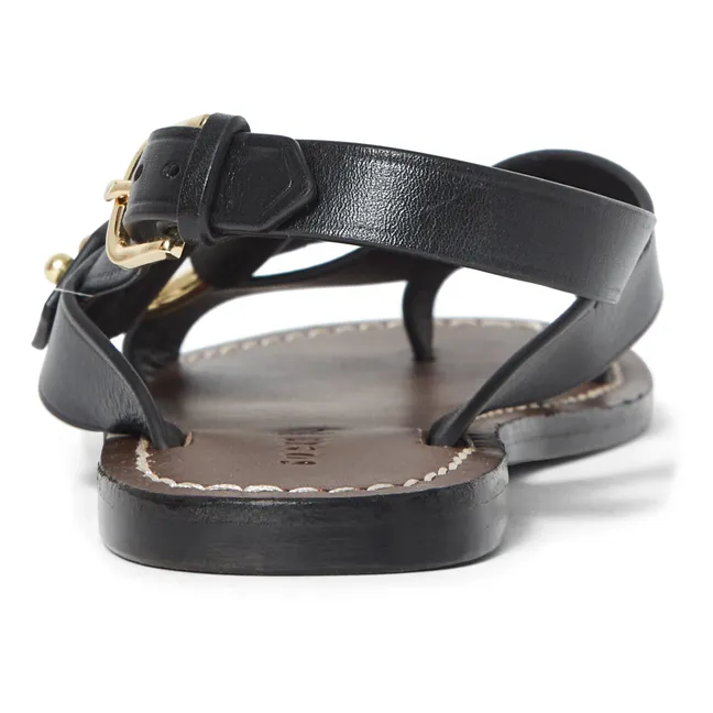 Florence Leather Sandals | Black