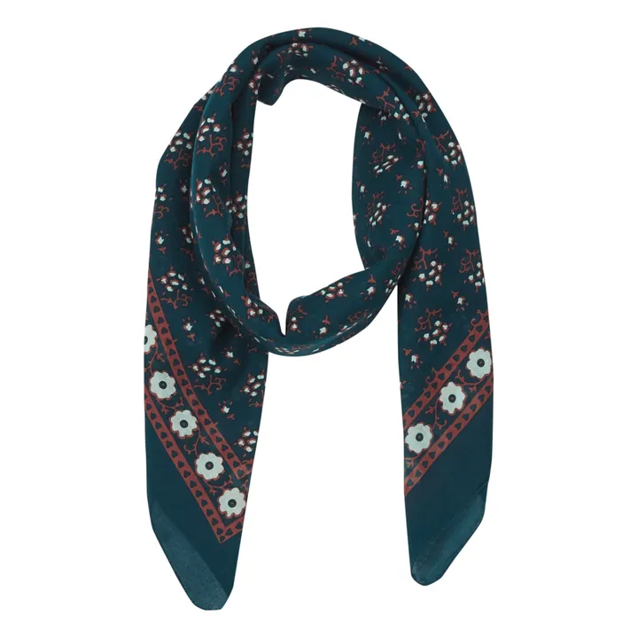 Classic Cotton Voile Scarf | Navy blue- Product image n°2