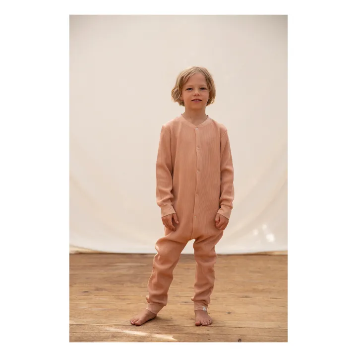 Pyjama aus Bio-Baumwolle | Pfirsichfarben- Produktbild Nr. 1