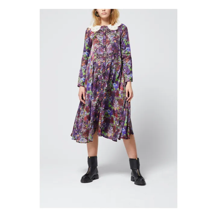 Java Lichen Print Dress | Purple- Product image n°1